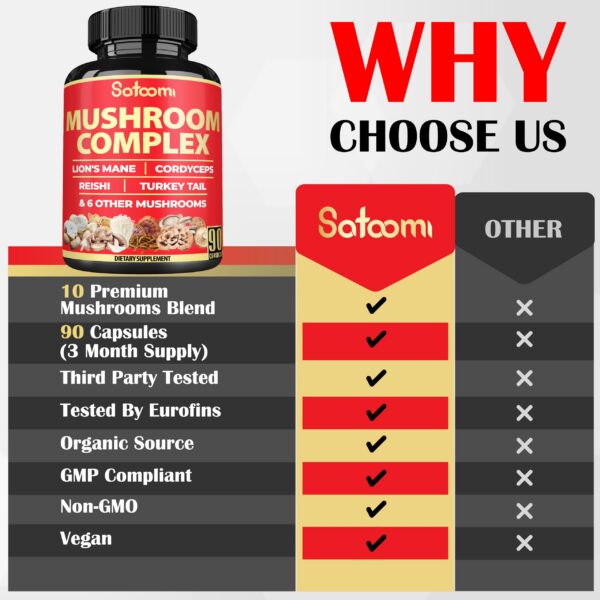 Satoomi suplemento cápsulas hongos naturales calidad garantizada