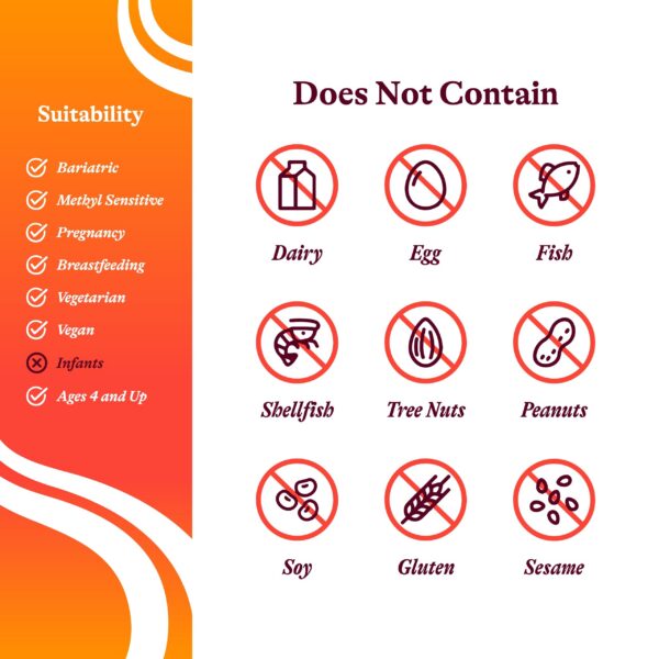 Información nutricional Seeking Health Ácido Folínico vegano