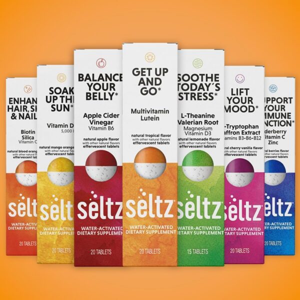 Presentación de producto Seltz Get Up and Go