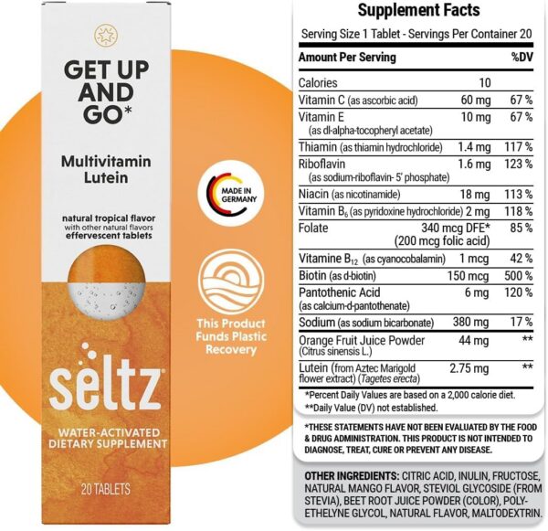 Vaso con agua y tableta a disolverse