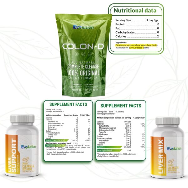 Version 1.0.0 Set 3 piezas iEvolution limpieza natural hígado colon