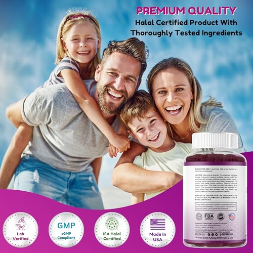 SHIFAA NUTRITION gomitas sabor fruta natural envase posterior