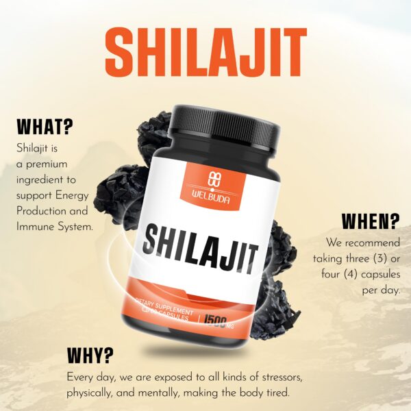 Version 1.0.0 Shilajit 1500 mg WELBUDA suplemento saludable 60 cápsulas