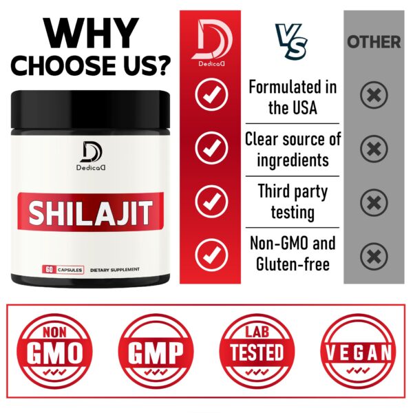 Frasco Shilajit con cápsulas