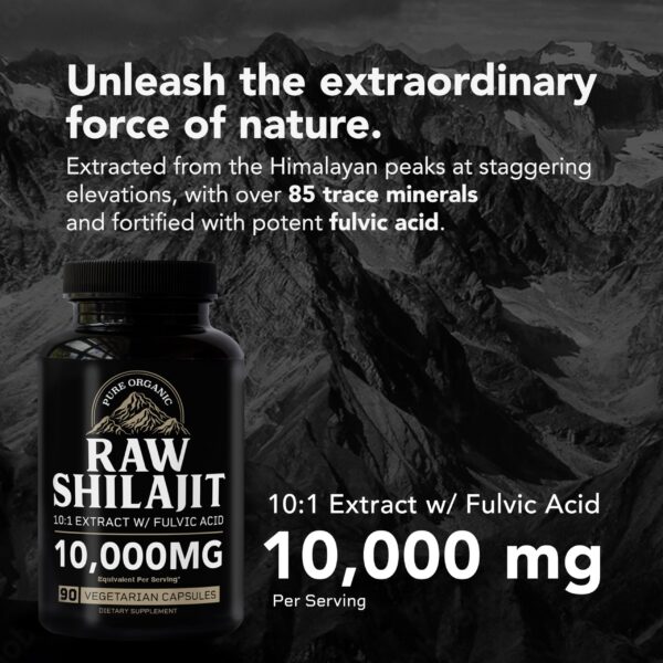 Etiqueta de shilajit y componentes