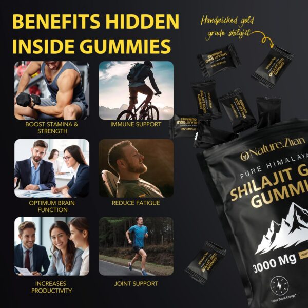 Shilajit gummies hombres y mujeres para concentración