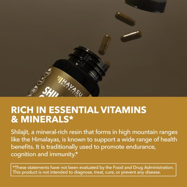 Cápsulas Shilajit en plato