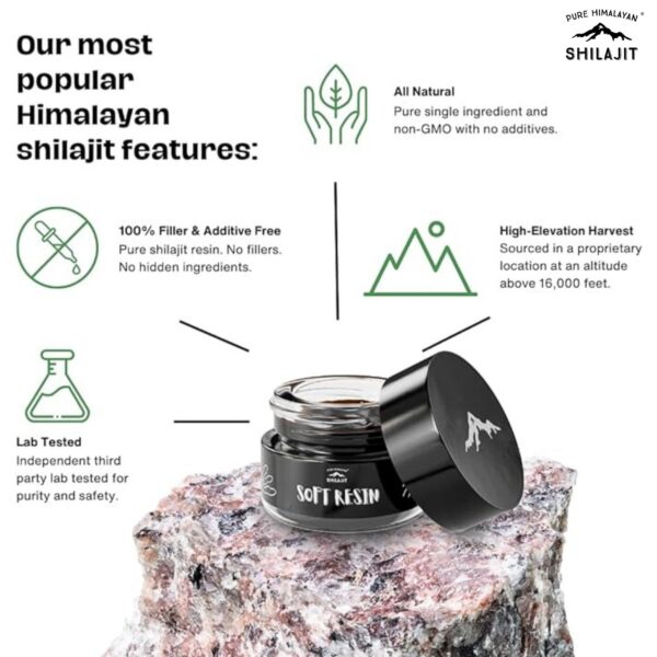 Version 1.0.0 Shilajit Himalaya pureza alta con más de 85 minerales traza