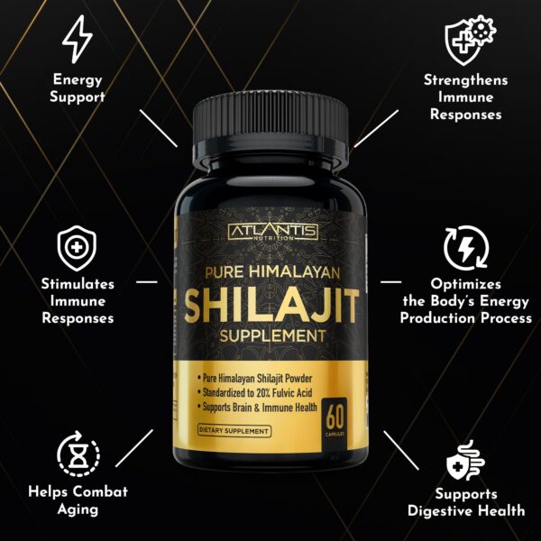 Shilajit Himalayo cápsulas con beneficios antioxidantes y adaptógenos