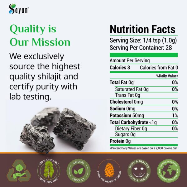 Shilajit en polvo vegano natural Sayan 28g