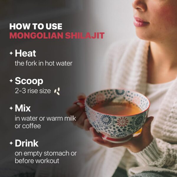 Version 1.0.0 Shilajit puro orgánico mongol AMU NUTRITION para salud