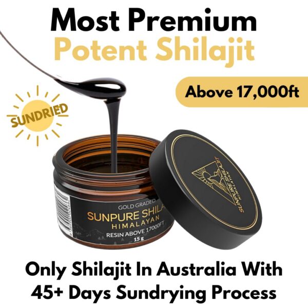 Envase de Shilajit resin oro grado Himalaya