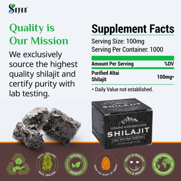 Shilajit resina pura sin aditivos Sayan 100 gramos