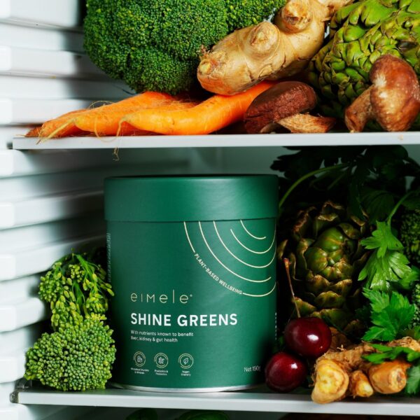 Lista de ingredientes en etiqueta Shine Greens