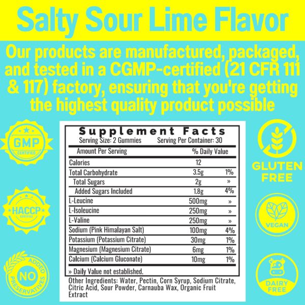 SHIZAM gomitas Salty Sour Lime detalle de fabricación