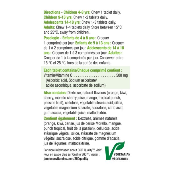 Sin sabores artificiales Jamieson Vitamina C