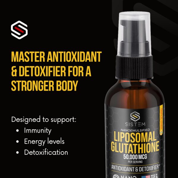 Frasco transparente con líquido liposomal