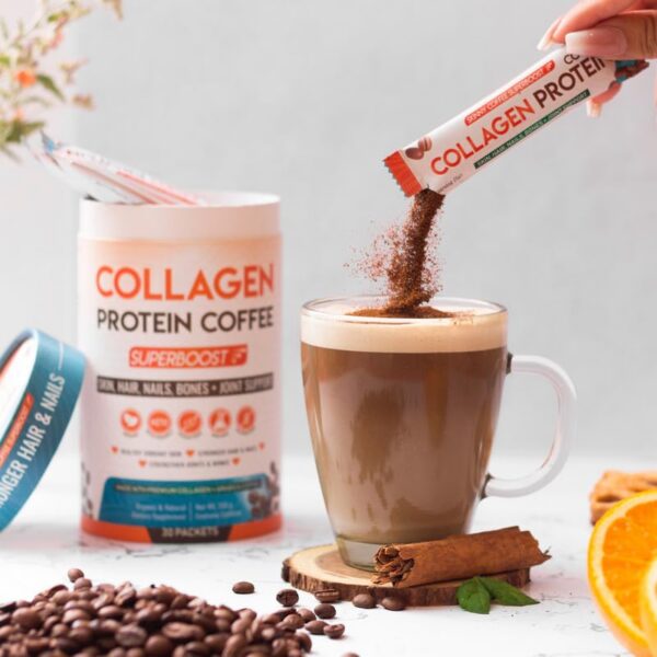 Etiqueta de ingredientes en frasco Skinny Coffee