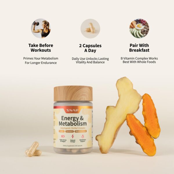 Snap Supplements metabolismo y energía pastillas 60 count
