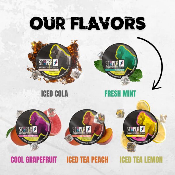 Sobres energía Scooper menta fresca 80mg cafeína natural