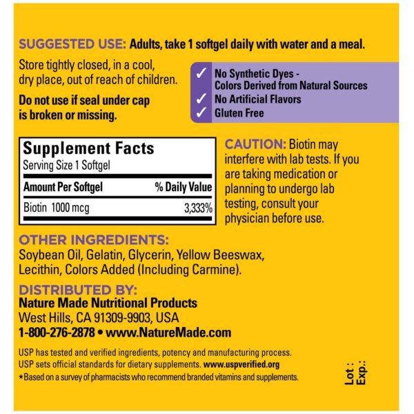 Softgels para cabello y piel saludables Nature Made