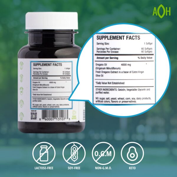 Softgels veganos aceite de orégano ADAPTOHEAL paquete