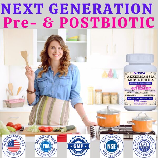 Version 1.0.0 Softgels con vitaminas B y D Nikoni Akkermansia glp-1