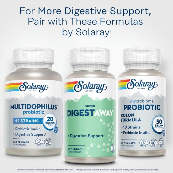 Vista lateral del frasco SOLARAY Digestive Enzymes