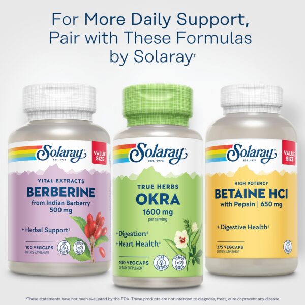 Solaray Okra Fruit detalle de fibra soluble