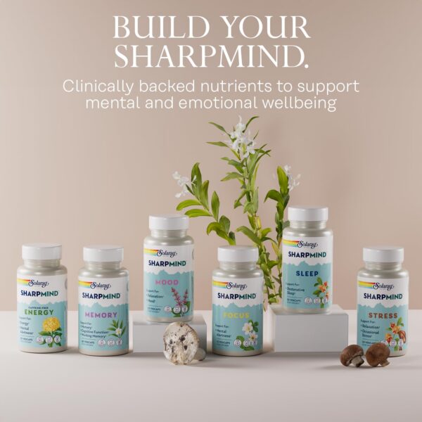 Empaque de Solaray SharpMind Energy con diseño