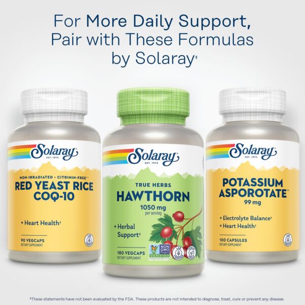 Solaray suplemento herbal bayas de espino para bienestar diario