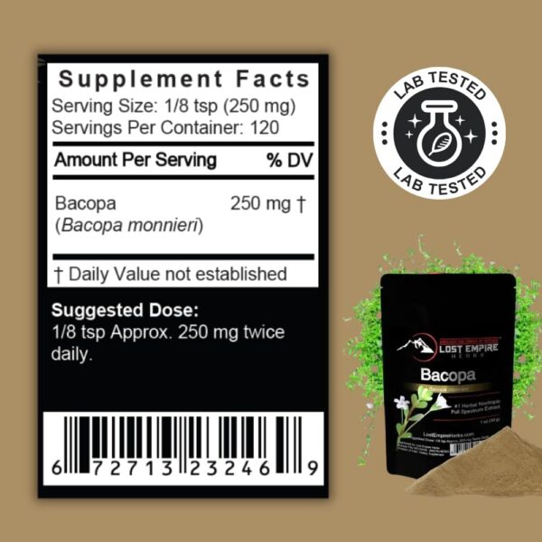 Soldado Bacopa Monnieri polvo Lost Empire Herbs