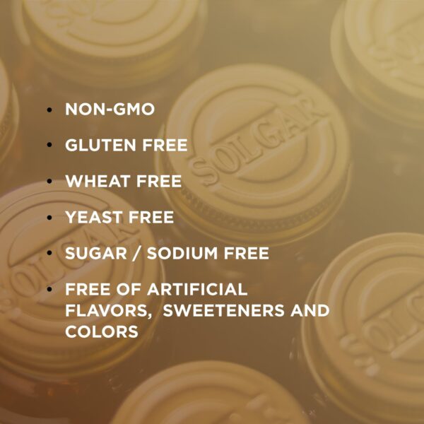 Etiqueta nutricional Solgar cromo picolinato