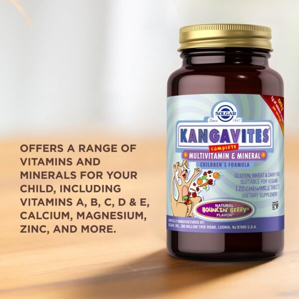 Solgar Kangavites multivitaminas con calcio y zinc para niños