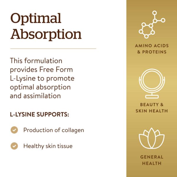 Solgar L-Lisina suplemento para la piel y labios 250 tabletas