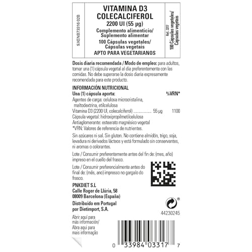 Solgar Vitamina D3 2200 UI cápsulas vegetales en mano