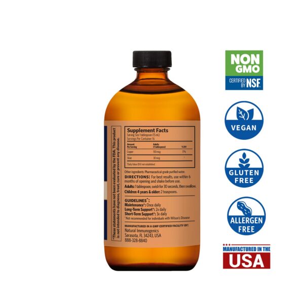 Vista lateral de la botella de cobre