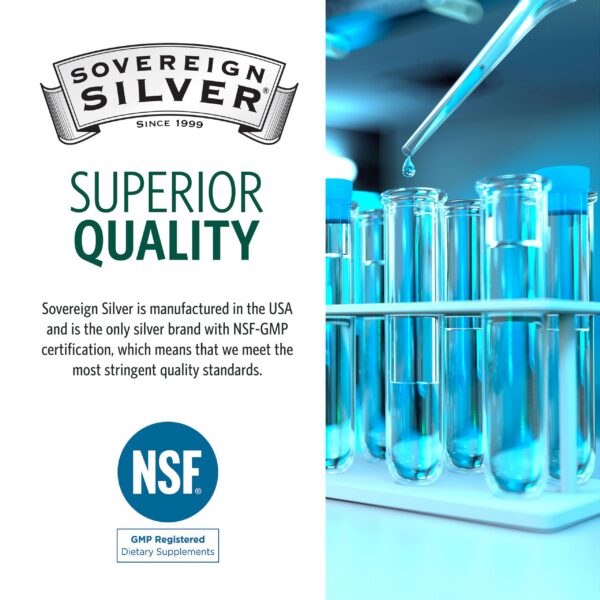 Etiqueta de producto Sovereign Silver en primer plano