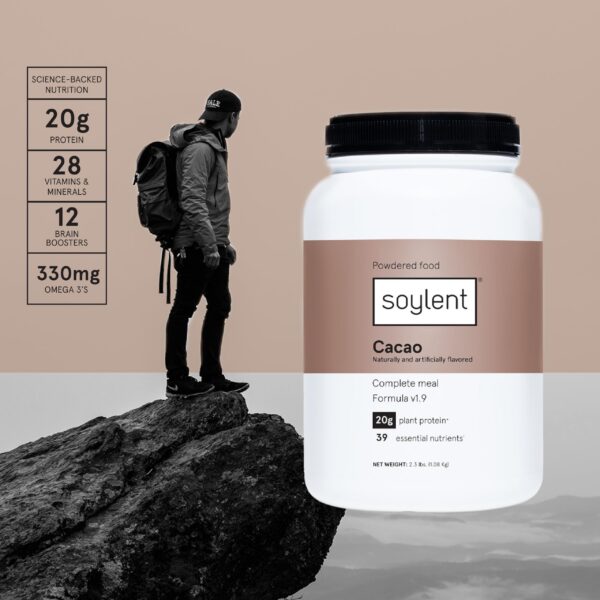 Soylent envase lateral muestra diseño