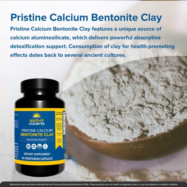 Frasco y cápsulas Pristine Arcilla Bentonita Calcio
