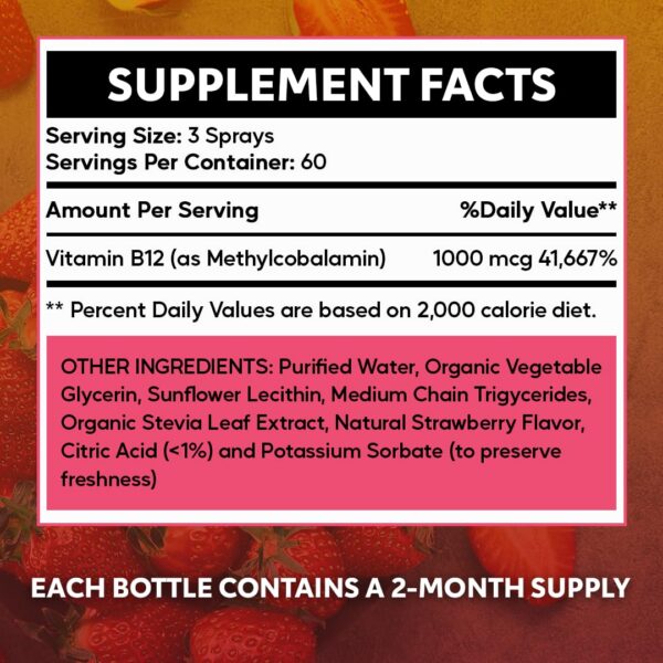 Spray vitamina b12 vitaminally fórmula liposomal y metilada