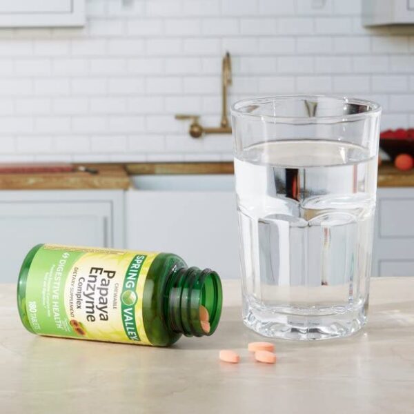 Version 1.0.0 Frasco de papaya enzyme con 180 tabletas