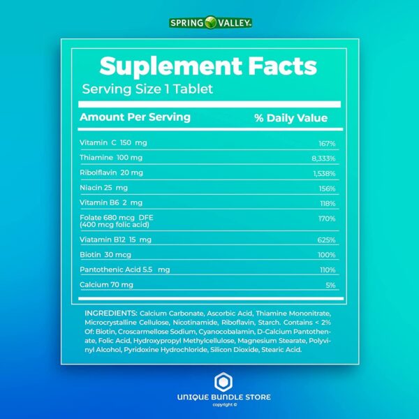 Spring Valley Super Complejo Vitamina B pack de 2 botellas