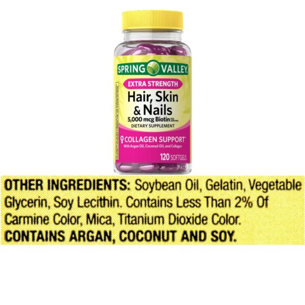 Tabletas suplemento Spring Valley extra fuerte para piel