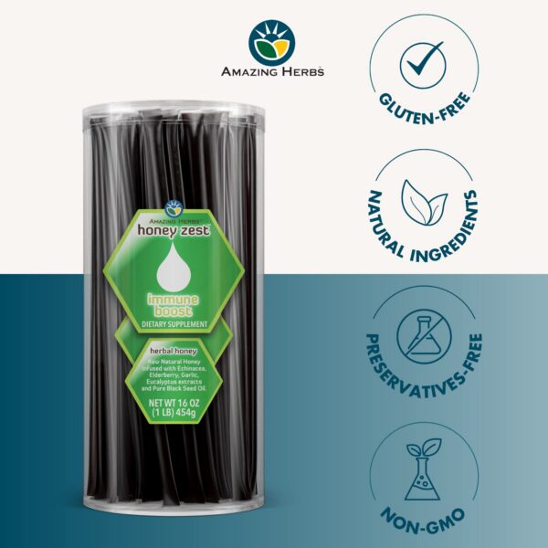 sticks miel cruda natural honeyzest con extractos eucalipto semillas negras