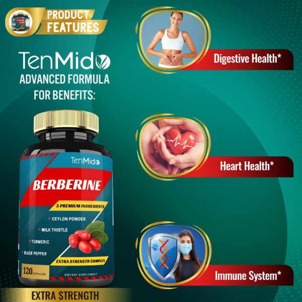Suministro de 4 meses de berberina Tenmido 120 cápsulas