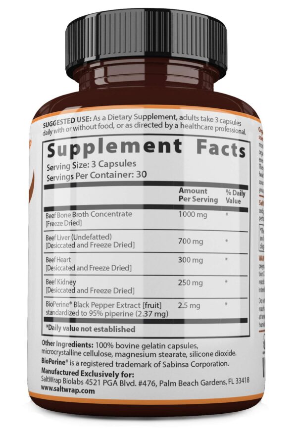 Suministro de suplemento suplementos de órganos res alimentada pasto