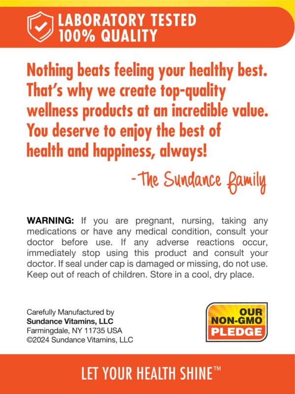 Etiqueta de ingredientes Sundance calcio D3