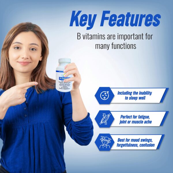 Sunshine Vitamins caja suplemento complejo vitaminas b 90 cápsulas