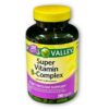 Vista superior Super B Complex Spring Valley tabletas